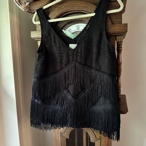 Fringe! Fringe! Fringe! Black super cute strapped top. N.W.T.